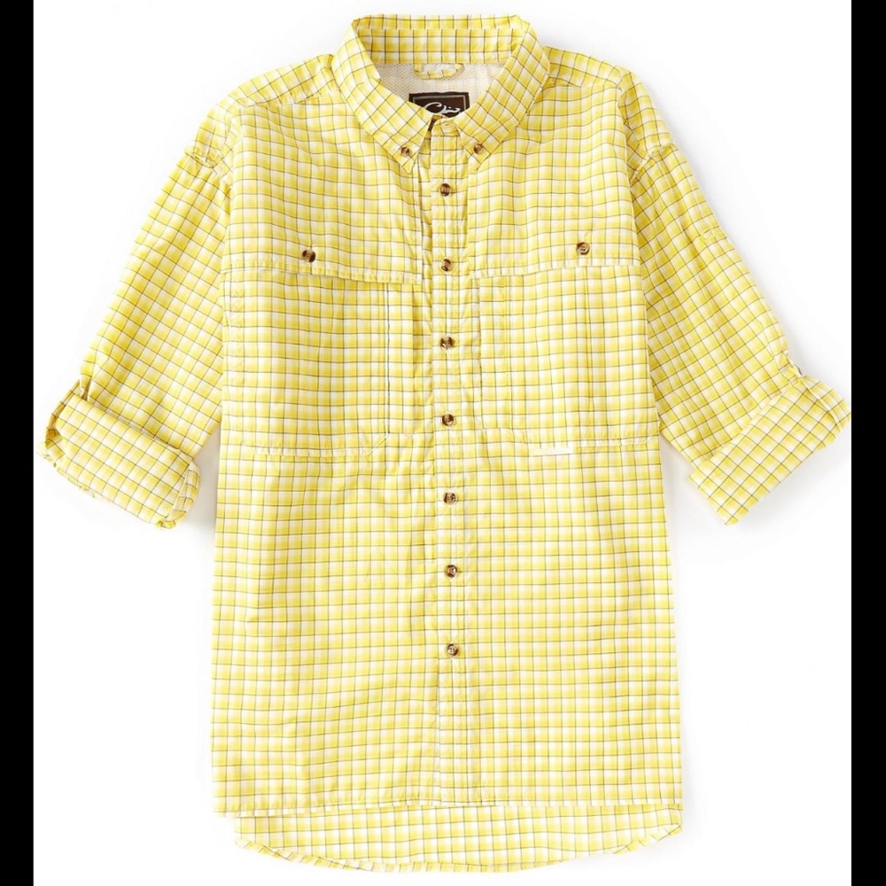 NWT DRAKE featherlite plaid wingshooter’s performance button down men’s medium